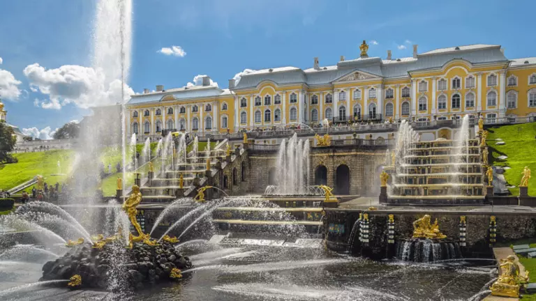 The rooms and halls of the Grand Peterhof Palace