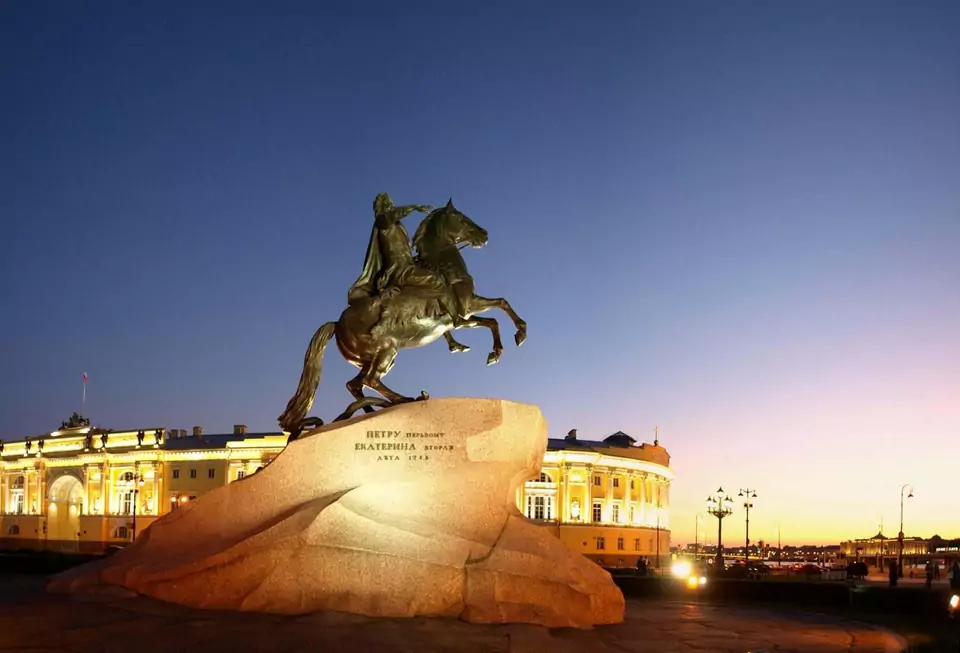 Bronze Horseman and central Saint Petersburg