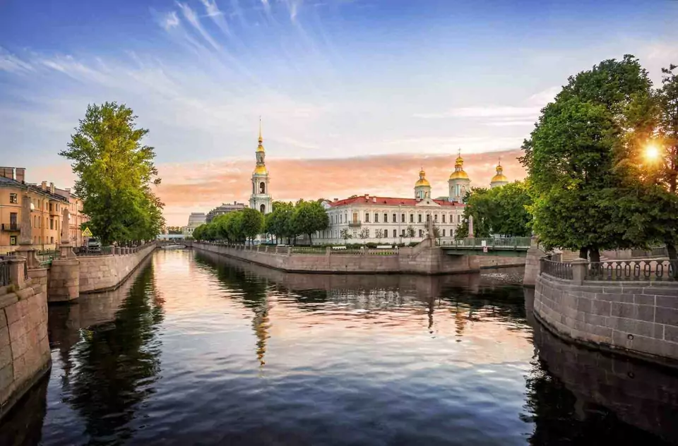 Private boat on Saint Petersburg rivers and canals