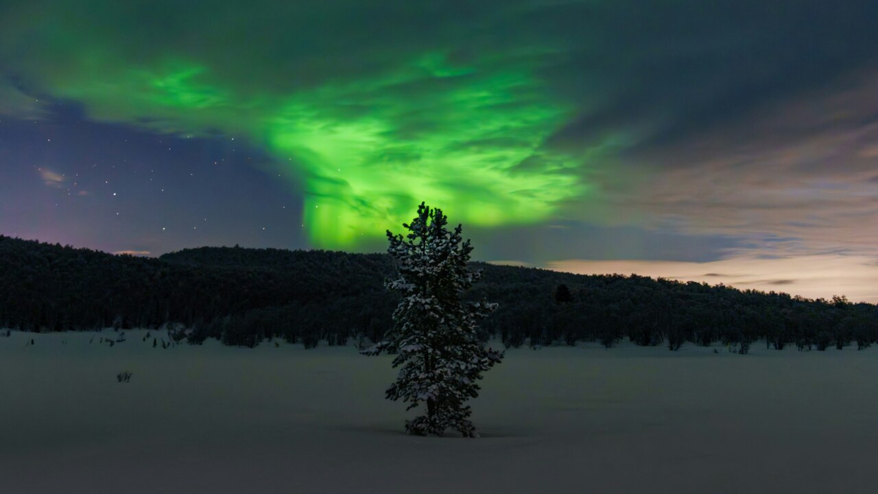 Northern lights over the Murmansk region